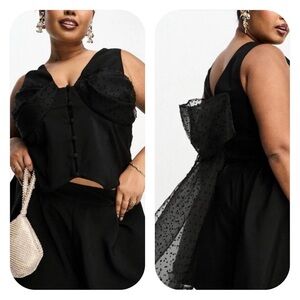 NWT ASOS LUXE size 24 tailored waist coat with bow back detail